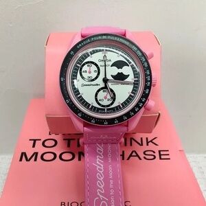 🧸NWT! Swatch x Omega MISSION TO THE PINK MOONPHASE Watch